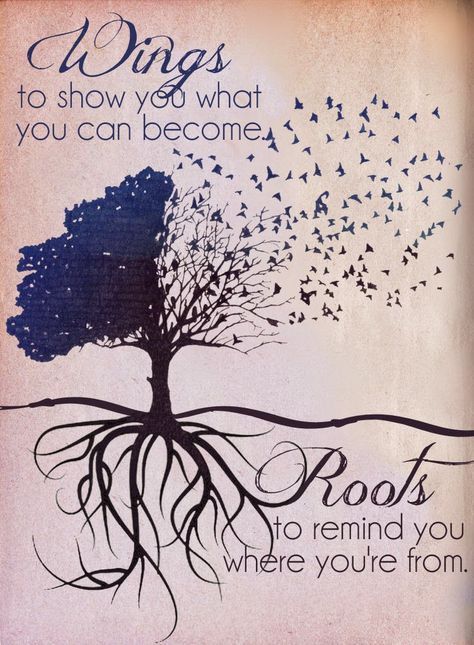 Wings to show you what you can become...Roots to remind you where you're from. Sugar Blossoms.... Nasihat Yang Baik, Inspirerende Ord, Roots And Wings, Zig Ziglar, Imagine Dragons, Family Quotes, Happy Sunday, 그림 그리기, The Words