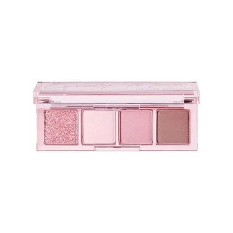 Mini Eyeshadow Palette Korean, Light Pink Eyeshadow Palette, Cute Eyeshadow Pallets, Pink Cosmetics Aesthetic, Pink Makeup Palette, Pink Makeup Products, Makeup Png, Makeup Y2k, Light Pink Eyeshadow