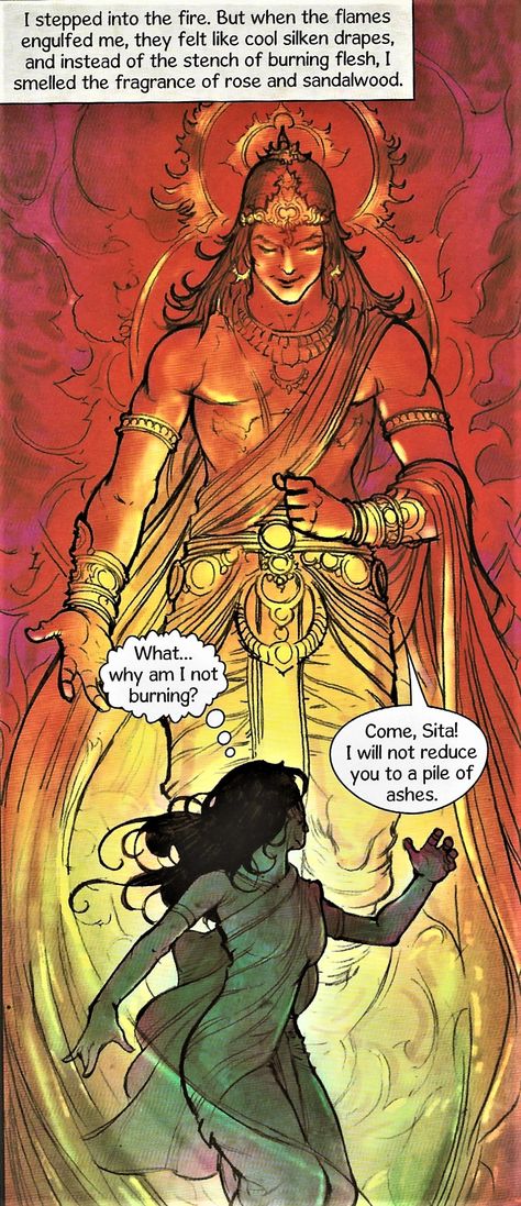 A comic strip from Sita Daughter of the Earth Sita Hindu Goddess, Indian Gods Drawing Hindu Art, Indian Mythology Illustration, Indian Comic Art, Sita Illustration, Sita Drawing, Sita Painting, Sita Rama, Rama Sita