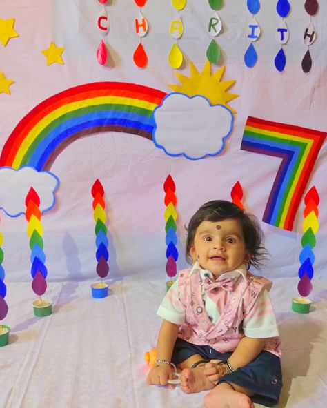 Rainbow theme baby photoshoot Rainbow Photoshoot Baby, 7 Th Month Baby Photoshoot Ideas, Rainbow Theme Baby Photoshoot, 7months Baby Photoshoot Ideas, 7 Month Baby Photo Ideas, 7 Months Baby Photoshoot Ideas, 7 Months Baby Photoshoot, Photoshoot For Baby, 7 Month Baby