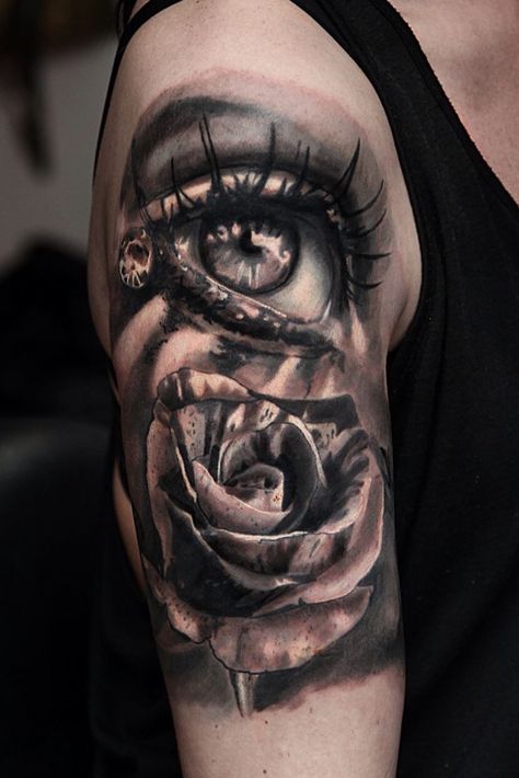 Lashes like Eye Tattoo On Arm, Steve Butcher Tattoo, Wife Tattoo, Skull Rose Tattoos, Heaven Tattoos, African Tattoo, Girl Face Tattoo, Light Tattoo, Chest Piece Tattoos