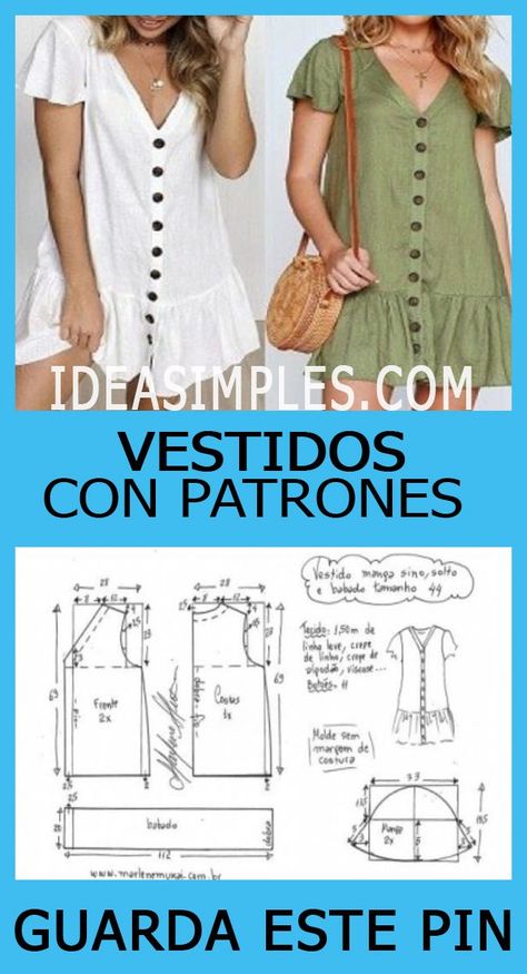 Feb 11, 2020 - COSTURA DE VESTIDOS CON PATRONES :Descargue la regla de verano para mujeres, aprenda la regla de mujeres, cómo hacer un vestido de verano simple Muslimah Dress, Kleidung Diy, Sewing Studio, Dress Sewing, Dress Sewing Patterns, Sewing Patterns Free, Sewing Dresses, Sewing Hacks, Pattern Making