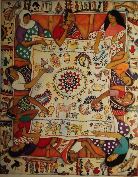 Arte Judaica, Bengali Art, Kantha Embroidery, Embroidered Quilts, Indian Folk Art, Kantha Work, Indian Textiles, Indian Embroidery, Vintage Kantha