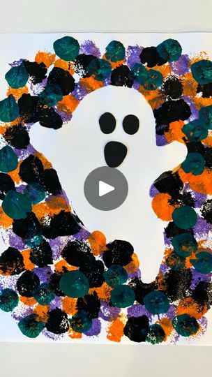 Halloween Art For Toddlers Easy, Pom Pom Painting, Ghost Craft, Painting Ghost, Early Childhood Educator, Ghost Crafts, Children Crafts, Toddler Art, Preschool Ideas