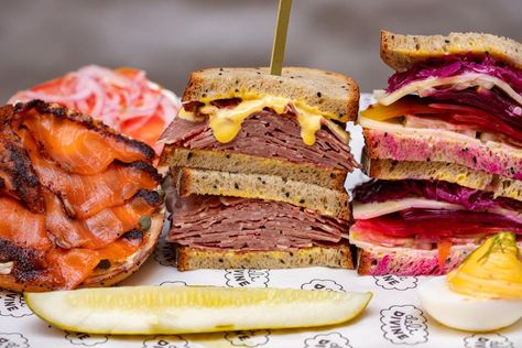 Deli Divine offers a Jewish-American deli/market experience Jewish Deli Food, Deli Themed Party, American Deli, Deli Recipes, Types Of Bagels, Deli Style Sandwiches, Jewish Foods, Chopped Liver, Specialty Sandwiches