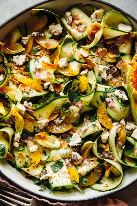 Shaved Zucchini Salad, Dried Chillies, Zucchini Salad, White Balsamic Vinegar, Summer Vegetable, Zucchini Recipes, Summer Salads, Salad Recipe, Healthy Foods