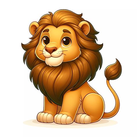 Lion Cartoon Images, Lion Cartoon Illustration, Lion Illustration Art, Cute Lion Drawing, Lion Cartoon Drawing, Outline Animals, Gumpaste Animals, Leo Illustration, Cute Lion Cartoon