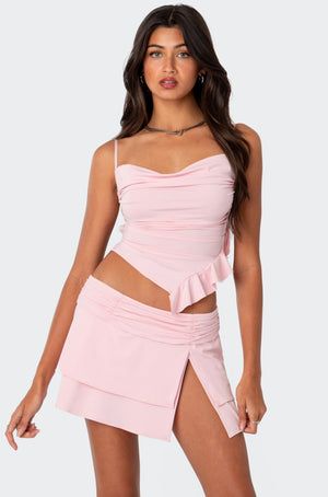 Your Shopping Cart – edikted Fabric Matching, Ruffle Crop Top, Swimwear Dress, Runway Trends, Ruffle Top, S Models, Ruffle Hem, Matching Sets, Jersey Fabric