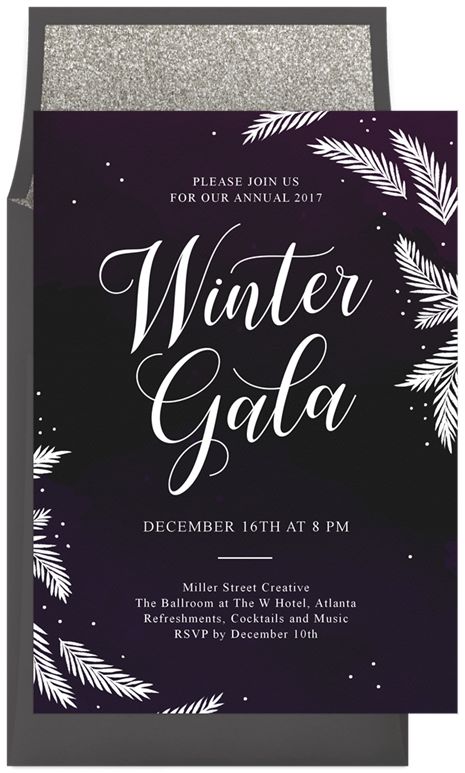 Deep Color Palette, Winter Wonderland Christmas Party, Winter Gala, Prom Posters, Gala Invitation, Winter Invitations, End Of Year Party, Pine Boughs, Art In The Park