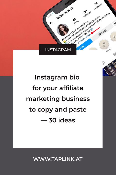 An example of affiliate marketing bio on Instagram. A screenshot of an Instagram profile of an affiliate marketer. A description and a call to actions. An arrow points at the link in bio. Tips For Affiliate Marketing, Bio For Affiliate Marketer, Affiliate Marketing On Instagram, Affiliate Marketing Instagram Bio, Affiliate Marketer Bio, Bio Ideas For Affiliate Marketing, Instagram Bio For Affiliate Marketer, Instagram Bio Ideas For Affiliate Marketing, Affiliate Marketing Bio For Instagram