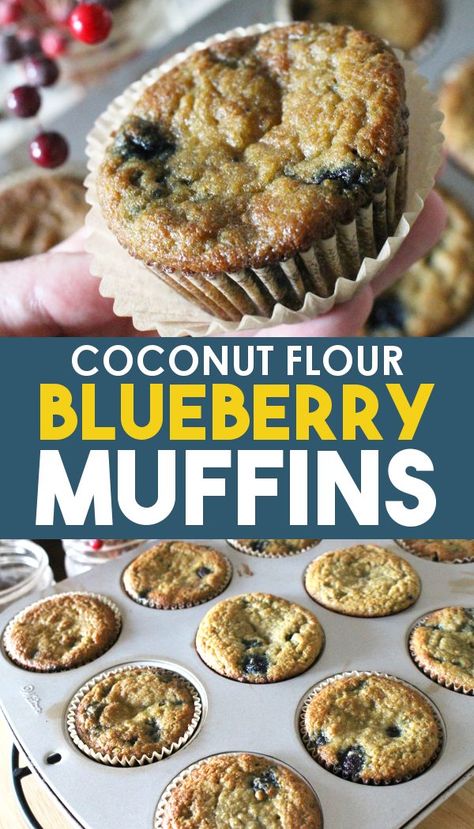 Coconut Flour Blueberry Muffins, Recipes Using Coconut Flour, Paleo Blueberry Muffins, Coconut Flour Muffins, Blueberry Muffin Recipe Easy, Keto Blueberry Muffins, Muffins Paleo, Gluten Free Blueberry Muffins, Blueberry Muffin Recipe