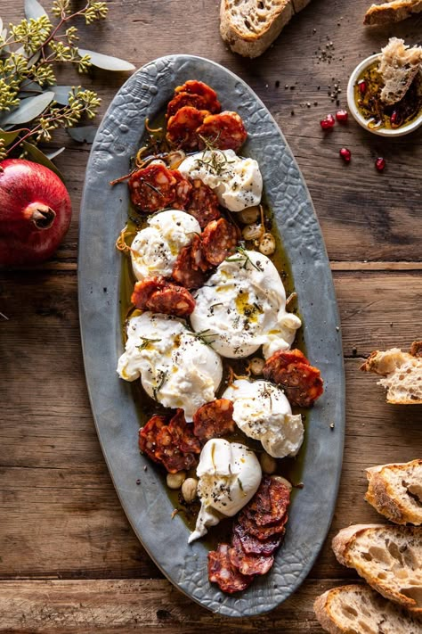 Salami Bites, Burrata Appetizer, Appetizer Christmas, Half Baked Harvest Recipes, New Year's Eve Appetizers, Burrata Cheese, Quick Appetizers, Harvest Recipes, Half Baked Harvest