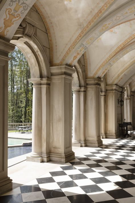 Beaux Arts Interior Design, Beaux Arts Architecture, Old Mansions Interior, Mansions Interior, Family Mansion, Corinthian Columns, Palace Architecture, Inlay Pattern, Antique Mantel