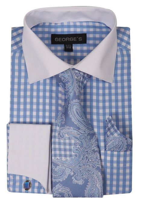 Mens Fashion Dress Shirts, French Cuff Dress Shirts, Women Church Suits, Church Shirt, Check Dress Shirt, Church Suits, Smart Men, Ties For Men, Paisley Tie