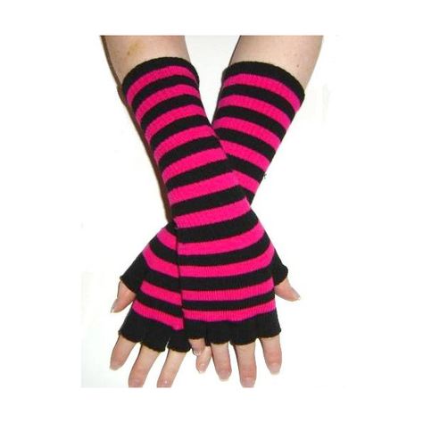 Black and Pink Stripe Emo Long Fingerless Gloves ($9.01) ❤ liked on Polyvore 2000s Items, Striped Fingerless Gloves, Scene Clothes, Striped Gloves, Long Fingerless Gloves, Gloves Long, Gloves Fingerless, Black White Outfit, Scene Outfits