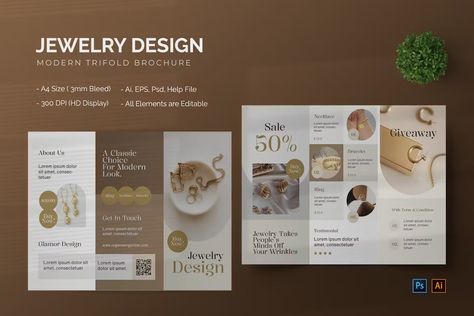 Jewelry Design - Trifold Brochure, Print Templates ft. jewelry & design - Envato Elements Jewelry Brochure Design, Mobile Models, Brochure Print, Trifold Brochure, Envato Elements, Brochure Design, Print Templates, Design Template, Jewelry Design