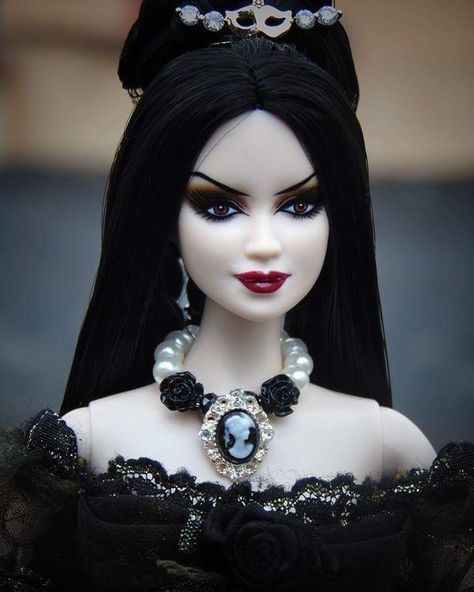 Goth Barbie Goth Barbie Doll, Goth Barbie Aesthetic, Barbie Horror, Dark Barbie, Gothic Barbie, Barbie Repaint, Vampire Barbie, Goth Barbie, Outfits Goth