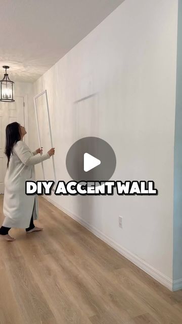 Colton Rembert on Instagram: "NO tools needed! Simple DIY accent wall idea. ✅

#diy #accentwall #homeimprovement #homeshopping #firsttimehomebuyer #newhome #homeowners #homesweethome #doityourselfproject" Decorative Wall Ideas Bedroom, Partial Wall Painting Ideas, Painted Accent Wall Behind Tv, Accent Wall With Photos, Small Office Accent Wall Ideas, Textured Wall Makeover, Plywood Accent Wall Ideas, Accent Wall In Kids Bedroom, Diy Accent Wall Behind Tv