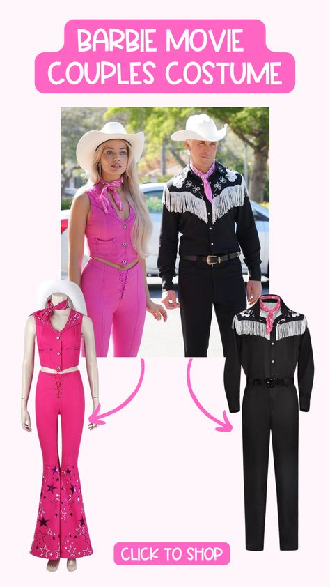 It is Barbie Halloween! Wear this western Barbie and Ken costume with your boyfriend or girlfriend or best friend this Halloween! FTC: When you purchase using my link, I may receive a small comission at no extra cost to you. Western Barbie And Ken, Western Barbie And Ken Costume, Cowgirl Barbie And Ken, Barbie And Ken Halloween Costumes, Barbie And Ken Costume Couple, Ken And Barbie Costume, Barbie And Ken Halloween, Movie Couples Costumes, Dance Asks