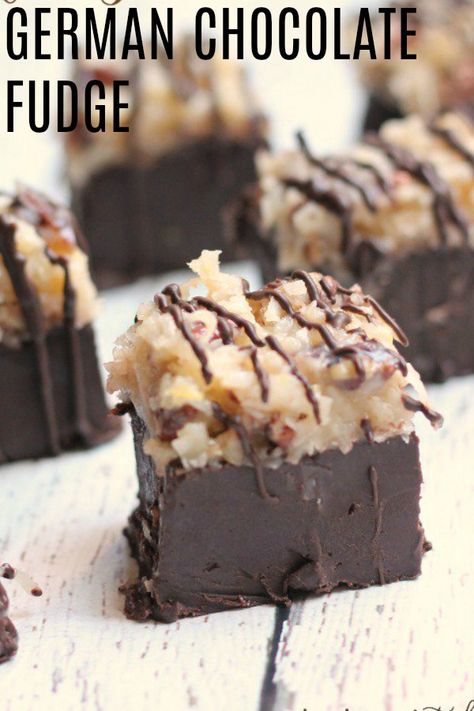 German Chocolate Fudge Recipe, Chocolate Cake Bars Recipe, Quick Fudge Recipe, German Chocolate Fudge, German Chocolate Cake Cookies, Cake Bars Recipe, Chocolate Peanut Butter Fudge, Fudge Recipes Chocolate, Chocolate Cake Cookies