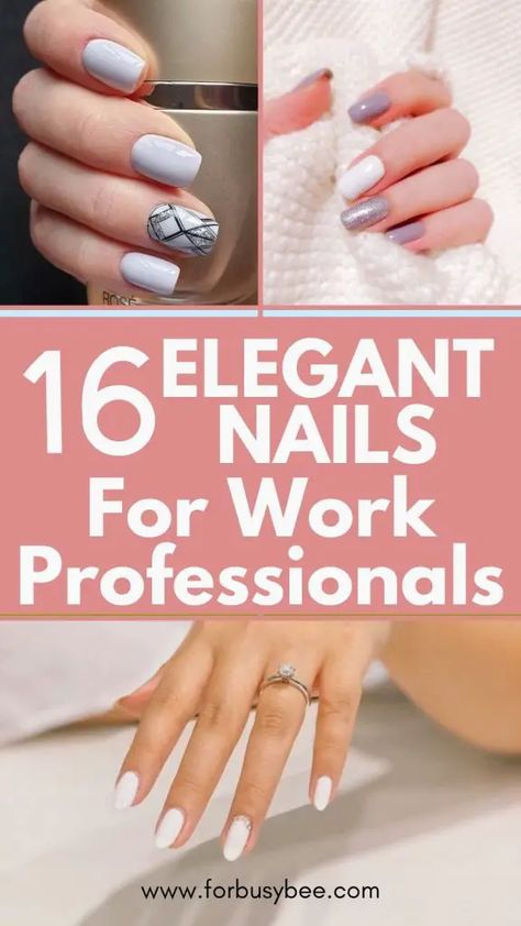 elegant nails for work professionals Trendy Nails For Work, Hospital Approved Nails, Ceo Woman Nails, Business Professional Acrylic Nails, Work Nails Professional Acrylic, Nails For An Interview, Nail Color For Interview Professional, Elegant Professional Nails, Professional But Fun Nails