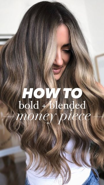 Reverse Balayage Money Piece, Money Strip Hair, Blended Money Piece, Color Melt, Redken Shades, Brown Hair Inspo, Money Piece, Redken Shades Eq, Blonde Hair Looks