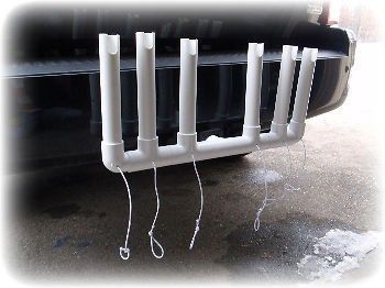 Trailer Hitch Mounted Fishing Rod Holder For Trucks Truck Fishing Rod Holder, Pvc Rod Holder, Pvc Fishing Rod Holder, Diy Fishing Rod Holder, Truck Hitch, Diy Fishing Rod, Kayak Fishing Diy, Small Fishing Boats, Beach Cart