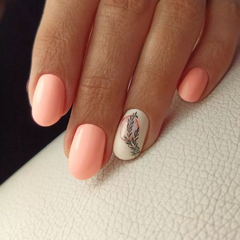 Trendy 20 Coral Nail Ideas for Summer Season 2023 Coral Summer Nails 2023, Coral Nails 2023, Light Coral Nails With Design, Classy Summer Nails 2023, Purdue Nails, Coral Gel Nails Summer, Light Coral Nails, Coral And White Nails, Current Nail Trends 2023 Summer