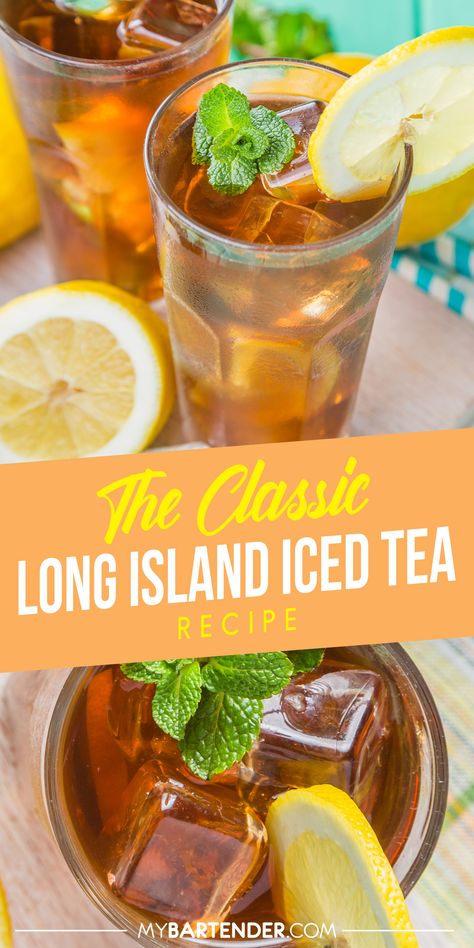 Famously known as "A Bad Decision in a Glass," the Long Island Iced Tea is actually a refreshing cocktail that lends itself well to customization and can be one of the more sophisticated drinks in your cocktail recipe arsenal; when done the right way! via @mybartender Long Island Iced Tea Recipe Easy, Long Island Iced Tea Recipe, Long Island Tea, Long Island Iced Tea Cocktail, Refreshing Drinks Alcohol, Iced Tea Recipe, Refreshing Cocktail, Long Island Iced Tea, Boozy Drinks