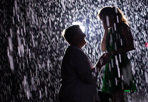 Best Proposal Ever, Rain Room, Rain Wedding, Couple Moments, Perfect Proposal, Celebrity Wedding, Wedding News, Amazing Photo, Wedding Color Palette