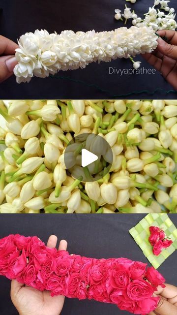 Divyaprathee Jewellery BridalArtsandcrafts on Instagram: "How to string jasmine flowers closely in traditional method/Mallipoo malai/Gajra/DIY GARLAND/VENI/pellipoolajada 
Youtube @Divyaprathee 
@divyaprathee1 
#jasmineflower #bridalflorist #bridaljewellery #wedding #weddingflowers #flower #garland #veni #gajra #pellipoolajada #jadai #poolajada #divyaprathee #flowergarland #flowerdecoration #poojaroomdesign #poojaroom #malaforgod #krishna #hobby #temple #templegarland #poomalai #viral #trending" Jasmine Flowers, Pooja Room Design, Jasmine Flower, Flower Garland, Diy Garland, Pooja Rooms, Flower Garlands, Flower Decorations, Krishna