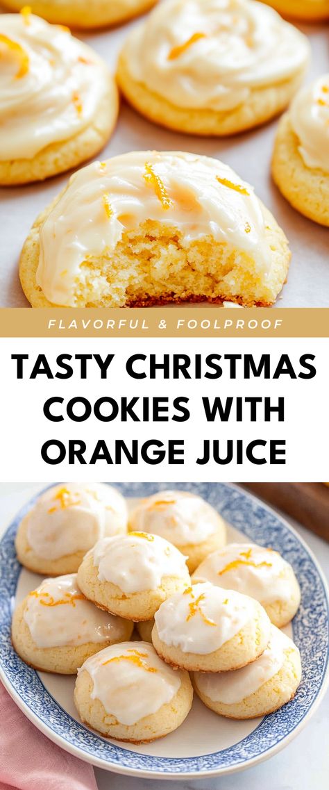 Image for Tasty Christmas Cookies with Orange Juice Creamsicle Orange Cookies, Orange Juice Cookies Recipes, Christmas Cookie Dough, Easy Christmas Cookies, Clematis Varieties, Delicious Christmas Cookies, Orange Cookies, Christmas Cookies Easy, Ginger Cookies