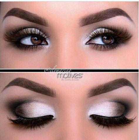 Silver And Black Eye Shadow Wedding Hairstyles And Makeup, Make Up Studio, Makeup Tip, Makijaż Smokey Eye, Smokey Eyes, Make Up Looks, Makeup Goals, Eye Make, Wedding Hair And Makeup