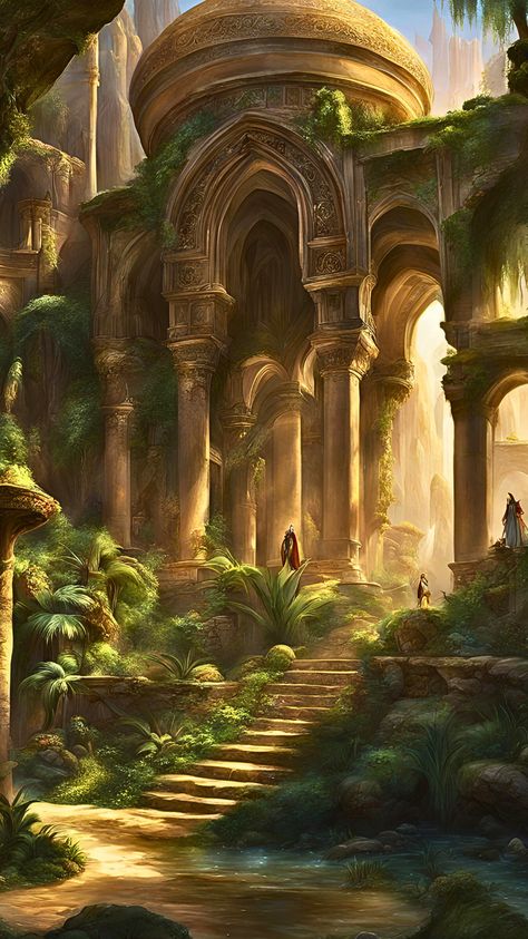 #fantasyart #fantasy Fantasy Setting Inspiration, Kingdom City Fantasy Art, Fantasy Kingdom Cities Ocean, African Fantasy City, Fantasy Savannah City, Fantasy Jungle Kingdom, Fantasy Setting, Fantasy Aesthetic, Fantasy Books