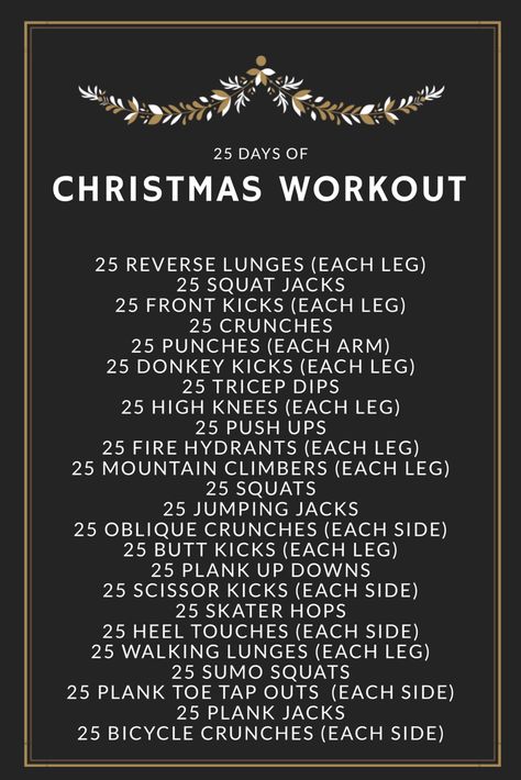 Christmas Hiit Workout, 25 Days Of Christmas Workout, Holiday Themed Workouts, Christmas Eve Workout, Christmas Bootcamp Workout, Christmas Wods Crossfit, Christmas Themed Workouts, Christmas Workout Ideas, December Workout Challenge