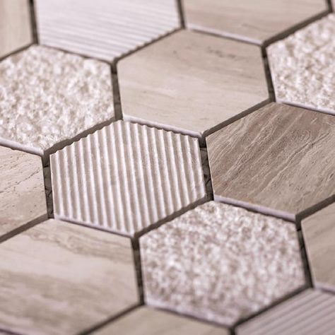 Honeycomb Tiles, Beige Marble Tile, Hexagon Marble Tile, Honeycomb Hexagon, Grey Marble Tile, Honeycomb Tile, Hexagon Backsplash, Mosaic Tile Sheets, Natural Stone Tiles