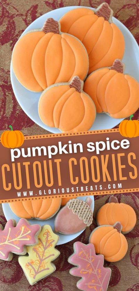 Spice Cutout Cookies, Pumpkin Spice Sugar Cookies, Spice Sugar Cookies, Fall Cookie Recipes, Cut Out Cookie Recipe, Pumpkin Sugar Cookies, Cutout Cookies, Pumpkin Spice Cookies, Cookie Run Kingdom