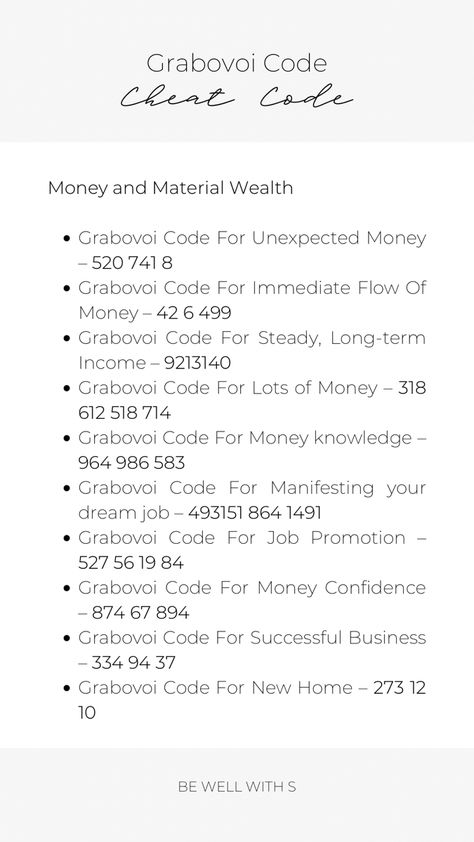 Money Switch Codes, Grabovoi Codes For Fertility, Magical Numbers For Money, Grabovoi Code For Business Success, Grabavoi Codes For Money, What Are Grabovoi Codes, Switch Numbers For Money, Grabovoi Code For New Car, Grabovoi Codes For New House