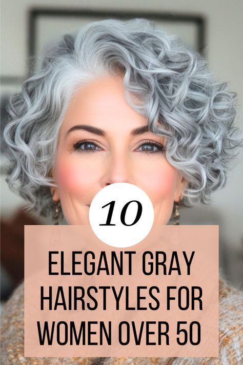 Grey Hair Medium Length Over 50, Curl Grey Hair, Medium Grey Curly Hair Over 50, Shoulder Length Gray Hairstyles, Long Gray Hairstyles For Women Over 50, Short Shoulder Hairstyle Women, Medium Grey Hair Styles, Hairstyles For Silver Hair Over 50, Updos For Grey Hair Over 50