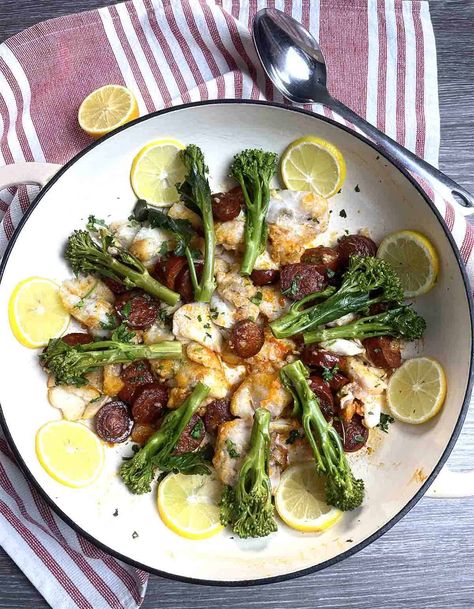 Cod Cheeks, Fish Bake, Chorizo Recipes, Gratin Dish, Chorizo Sausage, Simple Green Salad, Cheesy Sauce, Scallops Seared, French Cooking