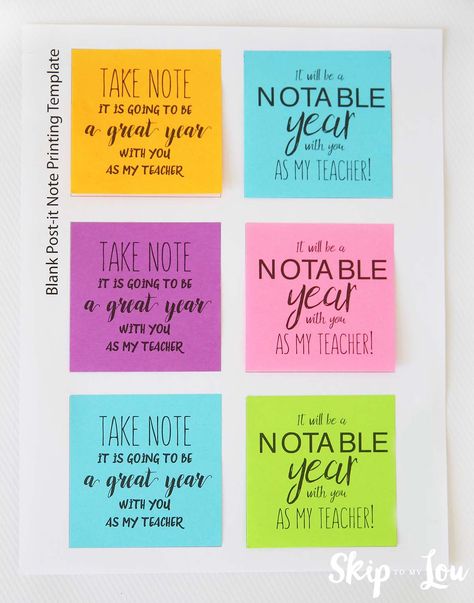 post it note Back to school teacher gift Pta Gifts, Teacher Encouragement, Custom Sticky Notes, Skip To My Lou, Appreciation Ideas, Teachers Aide, Post It Note, Notes Gift, Gift Post