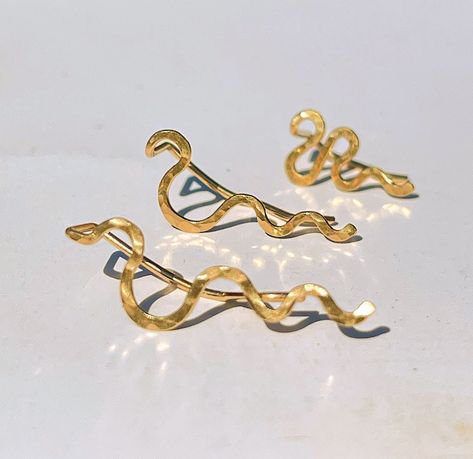 Gold Snake Earrings, Snake Ears, Ear Crawler, Ear Crawler Earrings, Ear Crawlers, Crawlers Earrings, Ear Climber, Ear Climbers, Snake Earrings