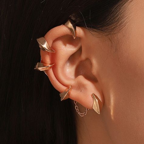 Unique Devils Fangs Earring No Piercing Ear Clip Ear Wrap Earrings Adjustable Ear Cuff for Women Punk Mode, Ear Hangers, Punk Earrings, Ear Cuff Earings, Estilo Punk, Hip Hop Jewelry, Ear Cuffs, Fantasy Jewelry, Cuff Earrings