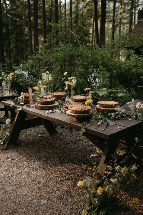 Forest Wedding Center Piece, Wedding Forrest Ideas, Forest Elopement Decor, Oregon Woods Wedding, Mossy Forest Wedding, Mystical Woodland Wedding, Forest Wedding Venues Oregon, Earthy Wedding Venue Ideas, Fairy Forest Wedding Decor