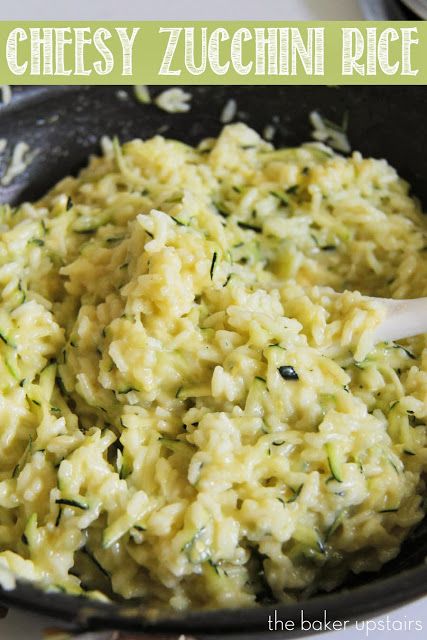 Cheesy zucchini rice from The Baker Upstairs. Delicious, rich, and velvety smooth... and good for you too! A quick and easy side dish your family will love! http://www.thebakerupstairs.com Cheesy Zucchini Rice, Zucchini Rice, Soft Foods Diet, Pasta Vegetariana, Cheesy Zucchini, Rice Side Dishes, Resep Diet, Soft Foods, Soft Food