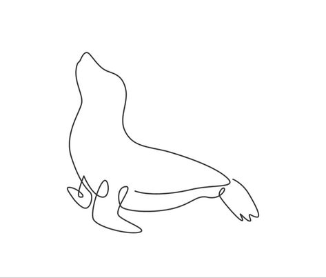 Sea Lion Tattoo Simple, Small Seal Tattoo, Seal Tattoo Design, Cute Seal Tattoo, Seal Outline Tattoo, Small Ocean Animal Tattoo, Seal Tattoo Simple, Ocean Animals Tattoo, Sea Lion Tattoo