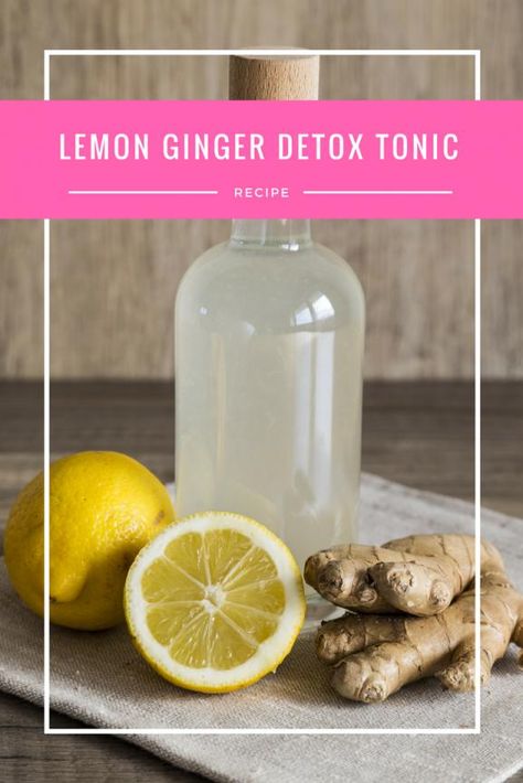 This is my (and the hordes of humanity's) most favorite time of the year but with all the rich delectable foods around it can get sickeningly overwhelming. After eating all the turkey and all the dressing and all the pie your body can feel like you swallowed a big lead balloon. That's why I'm sharing this Lemon Ginger Detox Tonic. This tonic has literally changed my life. And I'm not being "internet literal" where I'm exaggerating how awesome something is so you'll click on it. I'm drop de #deto Ginger Detox Water, Lemon Ginger Water, Ginger Detox, Healthy Detox Cleanse, Tonic Recipe, Full Body Detox, Health Drinks, Ginger Water, Natural Detox Drinks