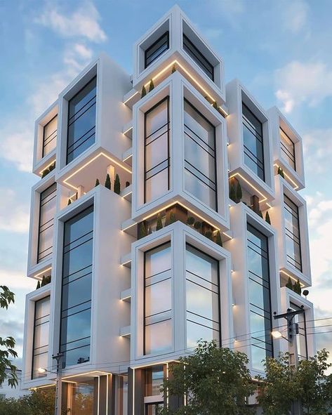 Box Apartment, Apartments Exterior, Commercial Design Exterior, Facade Architecture Design, Residential Building Design, Modern Architecture Building, Modern House Facades, Modern Exterior House Designs, Architecture Building Design