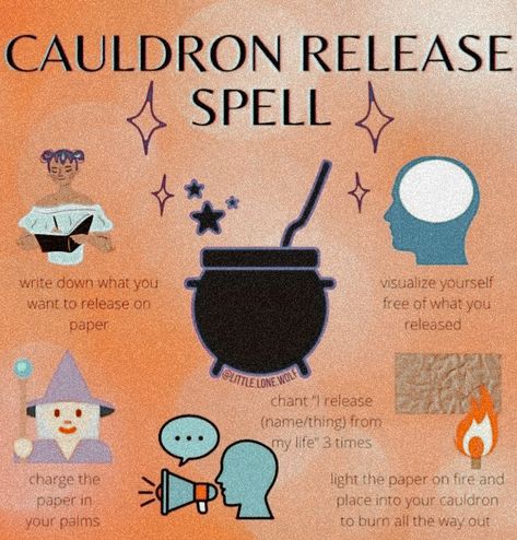 Burning Herbs In Cauldron, Cauldron Uses Witchcraft, Cauldron Spells Witchcraft, Cauldron Witchcraft, Release Spell, Cauldron Spells, Cauldron Magic, Wicca Candles, Witch Energy