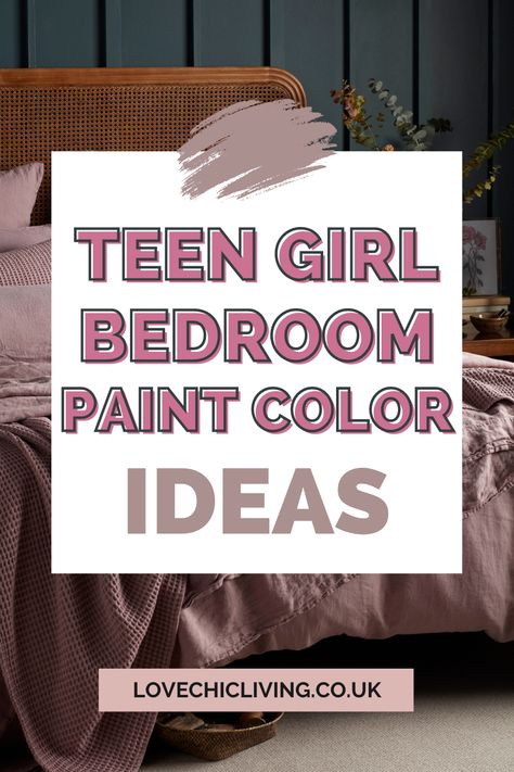 Teenage Room Painting Ideas, Teenage Room Color Ideas, Trendy Room Painting Ideas, Teen Paint Colors Bedroom, Bedroom Painting Ideas Creative, Trendy Teen Girl Bedroom, Teen Girl Bedroom Color Palette, Teenage Bedroom Paint Ideas, Teen Room Wall Paint